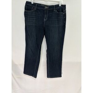 Simply Vera Vera Wang Women's 14P Petite Skinny Mid Rise Dark Wash Blue Jean